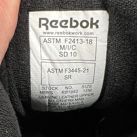 Reebok Harman Work Shoes Men's Size 12 Black Suede Retro Compostite‎ Toe Safety - Picture 11 of 11